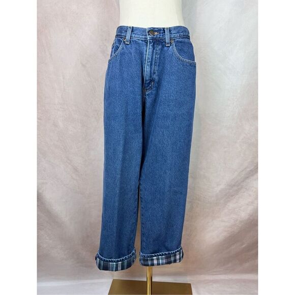 L.L. Bean 100% Cotton Flannel Lined Jeans Size 12 - Picture 2 of 6